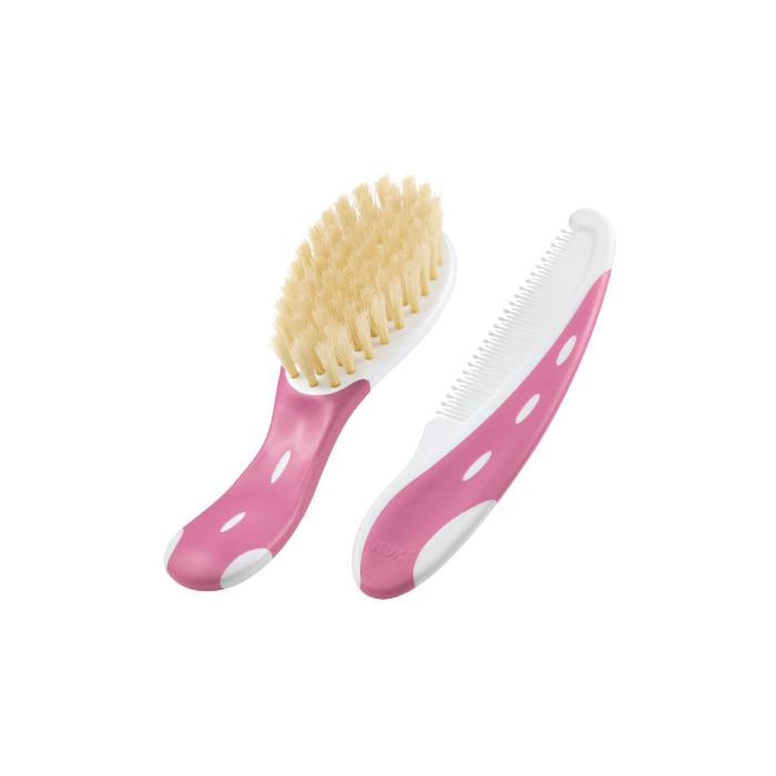 Mazuļu ķemme un suka NUK rozā krāsā