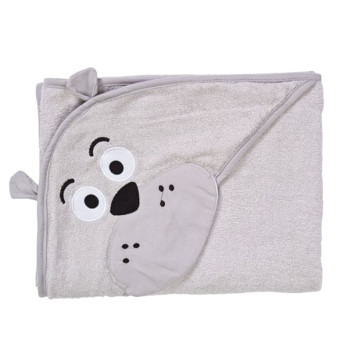 3D dvielis mazulim "Bear" ar galvassegu 100x100cm "frotte", pelēkā krāsā