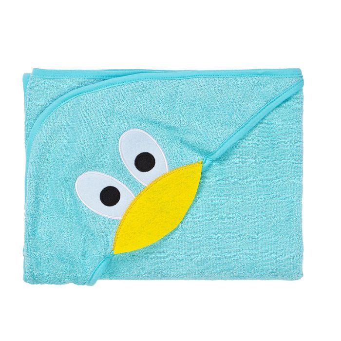 3D dvielis mazulim "Duck" ar galvassegu 100x100cm "frotte" tirkīza krāsā