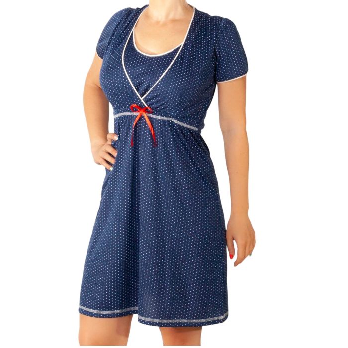 Kokvilnas naktskrekls grūtniecēm un barojošām "Blue dots"