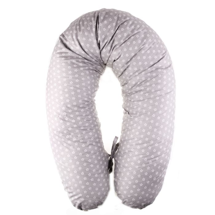 Barošanas spilvens, pakavs 170cm "Zvaigznes" pelēkas krāsas