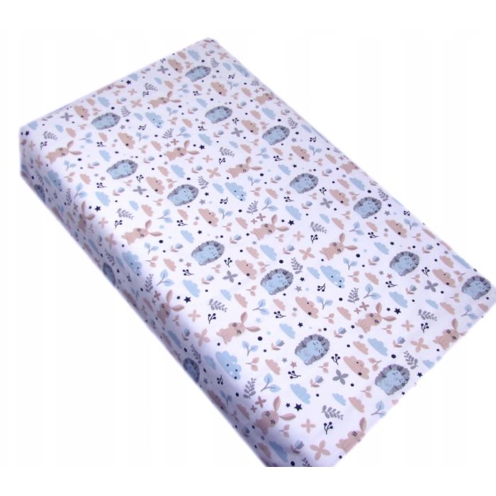 Bērnu palags ar gumiju "Bunny& Hedgehog"  140x70