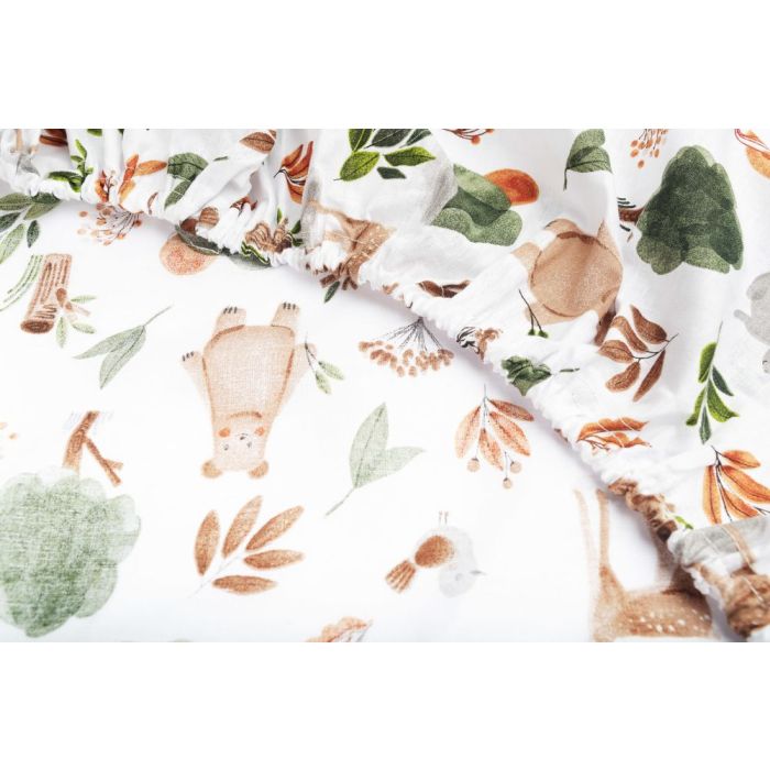 Bērnu palags ar gumiju  60x120 cm "Forest tales" 