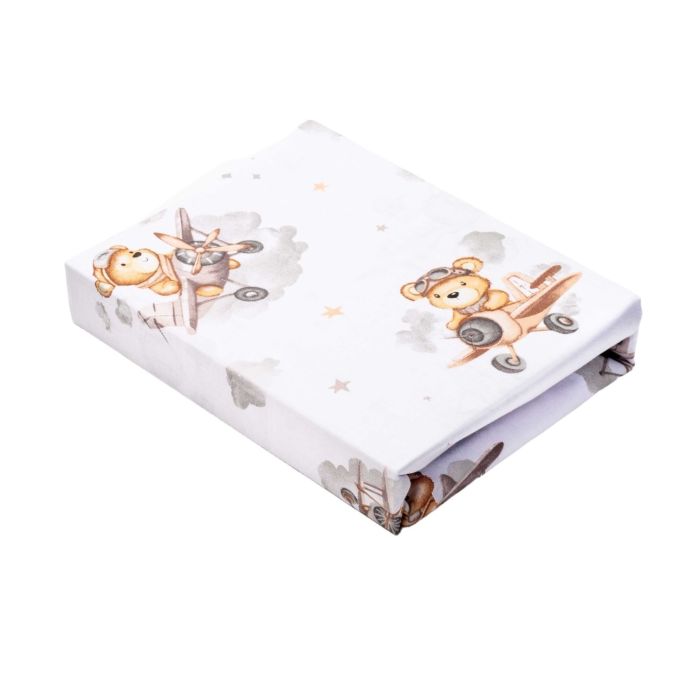 Kokvilnas palags ar gumiju šūpulītim 50x83 (dažādas krāsas)