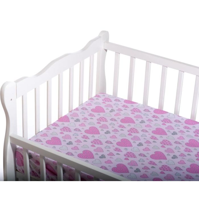 Bērnu palags ar gumiju "Hearts"  120x60