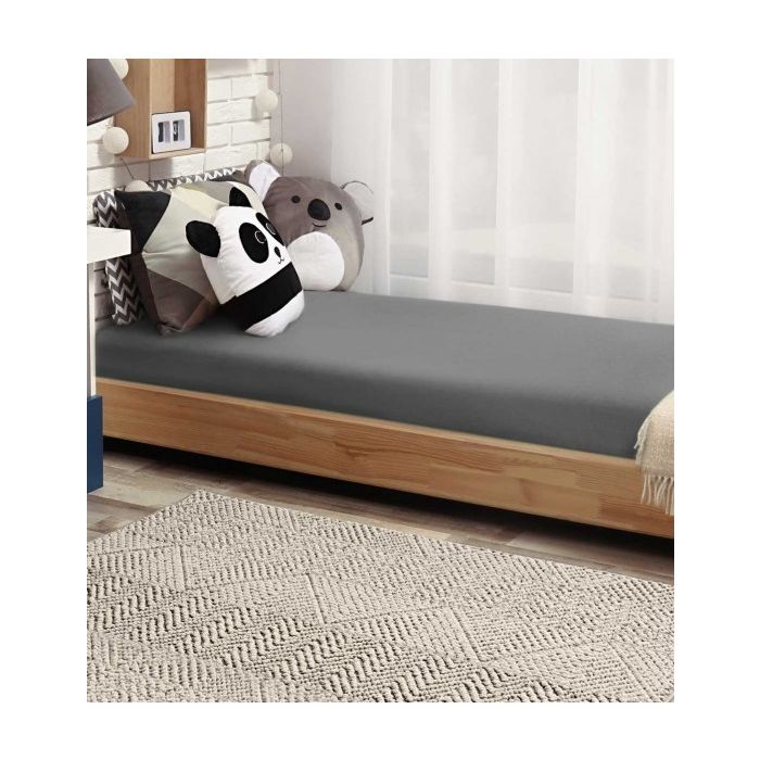 Bērnu palags ar gumiju  80x160 cm "Jersey" graphite 