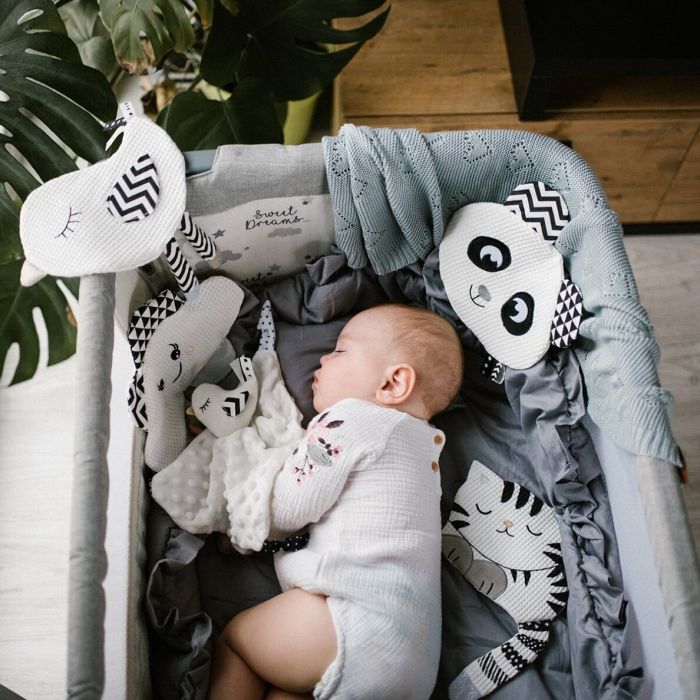 Adīts bambusa sega Babyono  "Love U" 100x75 cm zils