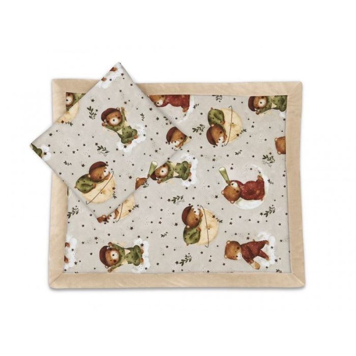 Bērnu pleds un spilvens "Teddy beige" 