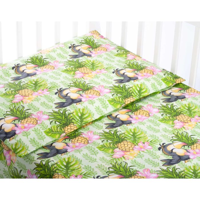 Pārvalku komplekts 135x100 "Ananas" zaļš