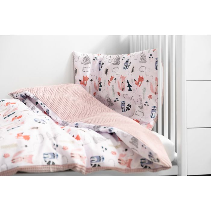 Bērnu gultas veļa 135x100 "Waffle with fox" 