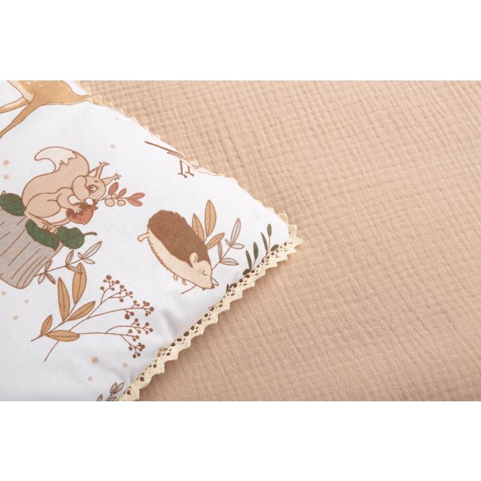 Muslīna un kokvilnas pleds un spilvens zīdainim "Wolf"