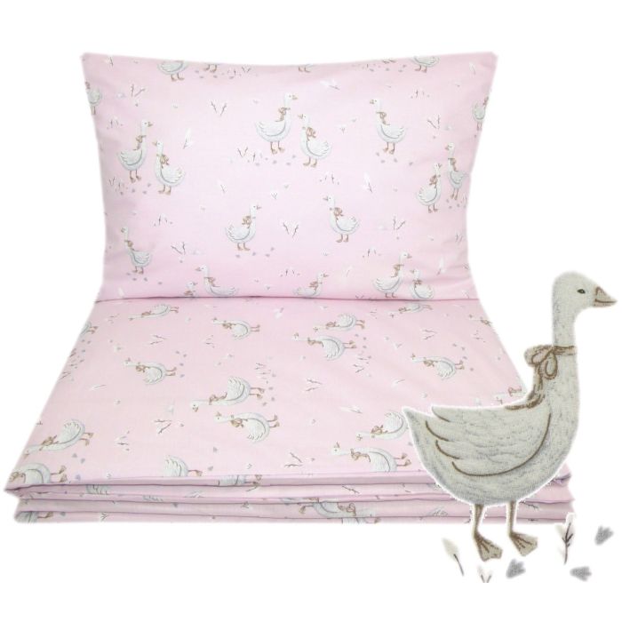 Gultas veļa bērniem 135x100 cm "Golden goose" rozā