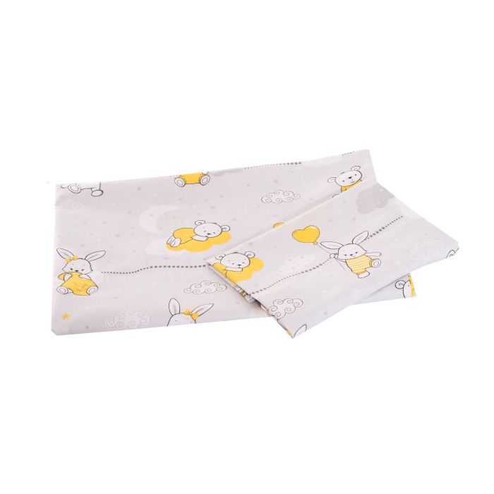 Patalynė kūdikiams 135x100 "Bunny&Balloons" geltona