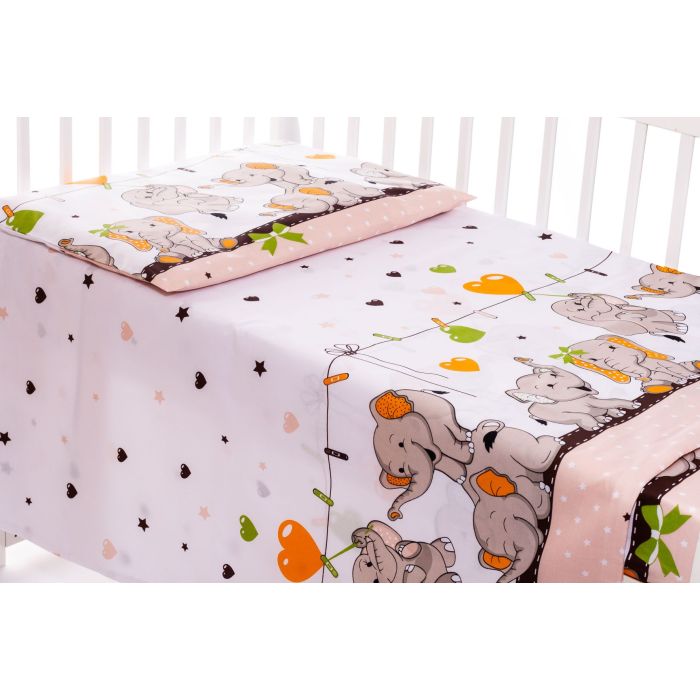 Bērnu gultas veļa 135x100 "FUNNY ELEPHANTS"