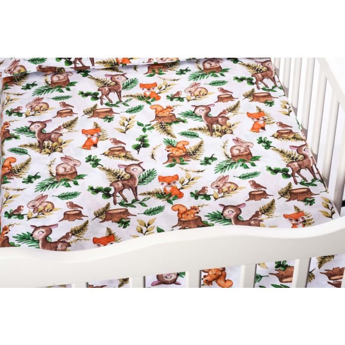 Bērnu gultas veļa 135x100 "Forest family"