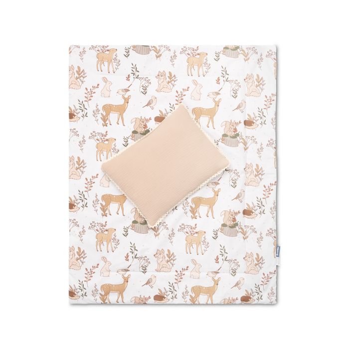 Muslīna un kokvilnas pleds un spilvens zīdainim "Wolf"