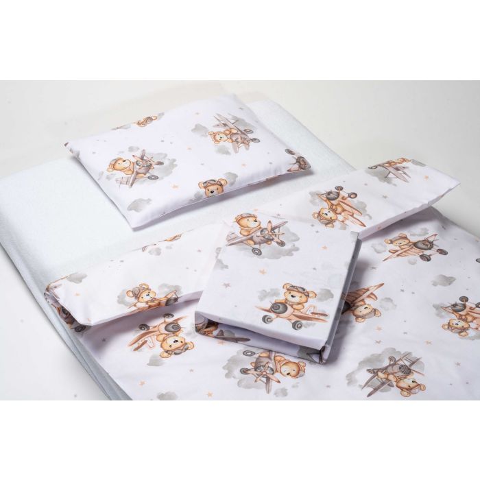 Gultas veļa bērniem 135x100 "Bear pilot beige" 