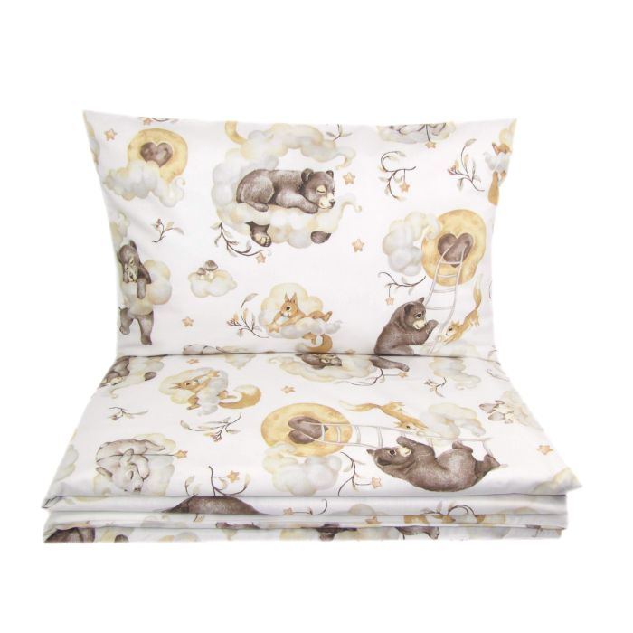 Gultas veļa bērniem 135x100 "Cosy clouds" bēšs