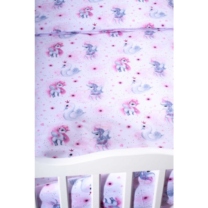 Bērnu gultas veļa 135x100 "Lovely" balts
