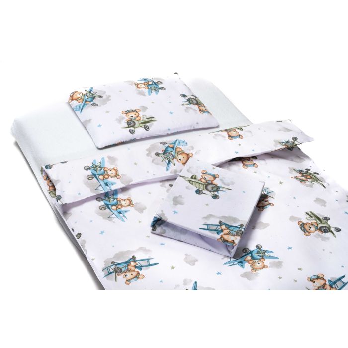 Gultas veļa bērniem 135x100 "Bear pilot blue" 
