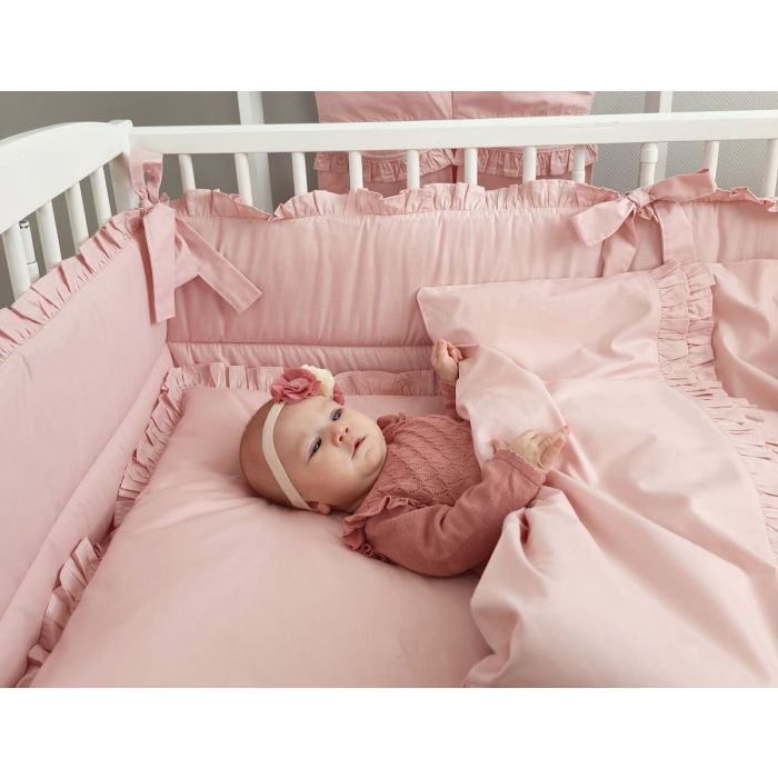 Bērnu gultas veļa ar apmales, palags "Royal powder pink"