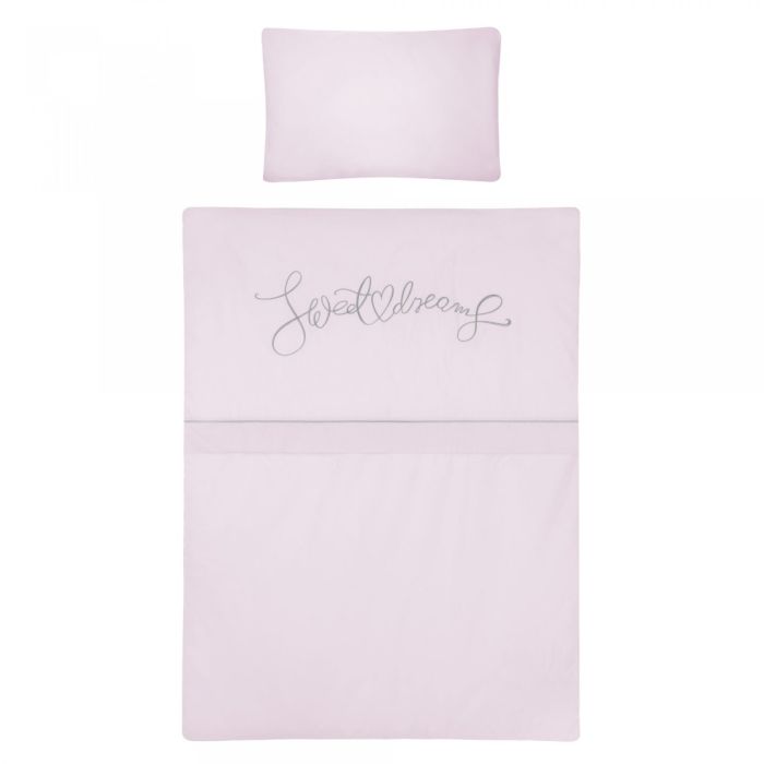 Bērnu gultas veļa ar apmales "Sweet dreams" rozā