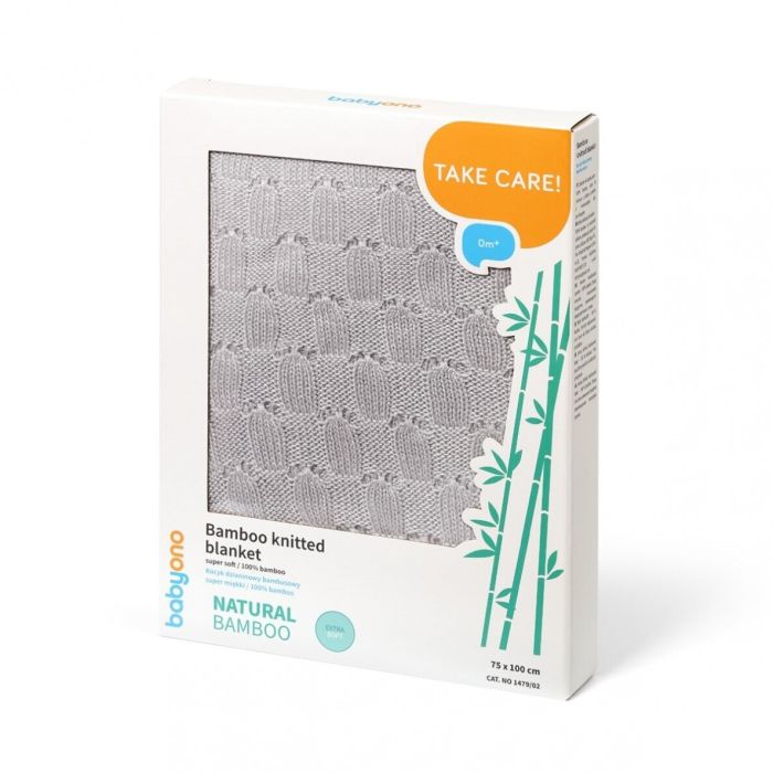 Adīts bambusa sega Babyono 100x75 cm pelēks