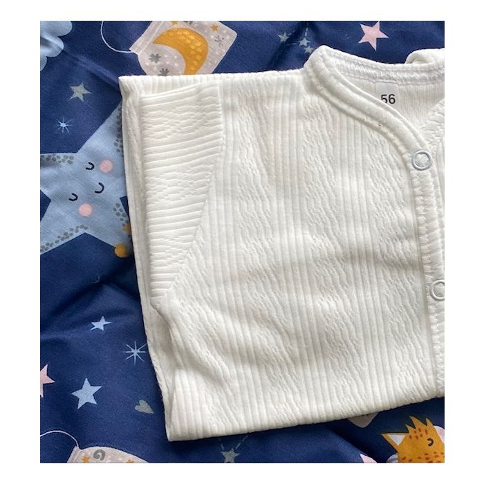 Zīdaiņu kokvilnas rāpulītis ar piedurknēm "Natural light yellow" 