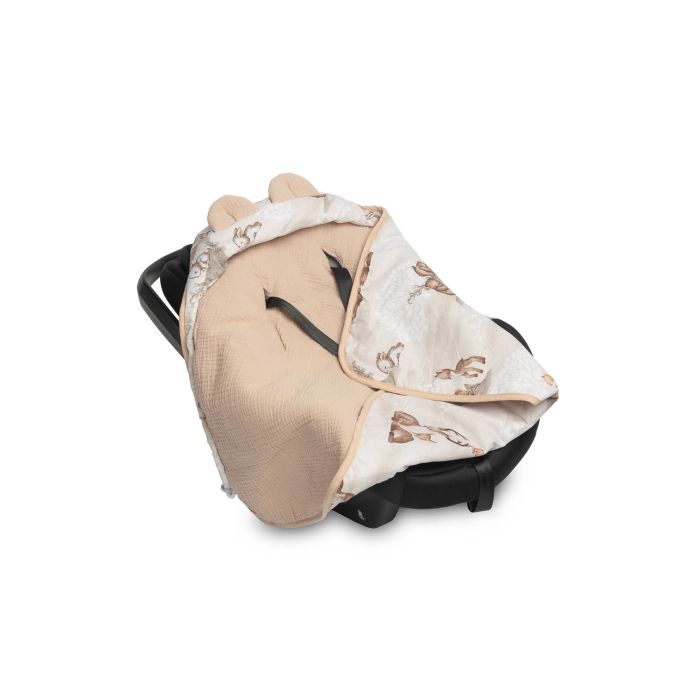 Autosēdeklīša muslīna guļammaiss "Soul friends" 90x90 cm beige