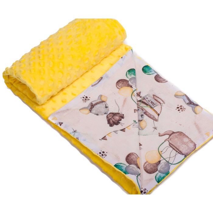 Bērnu pleds "Mouse" 100x75cm dzeltena krāsa