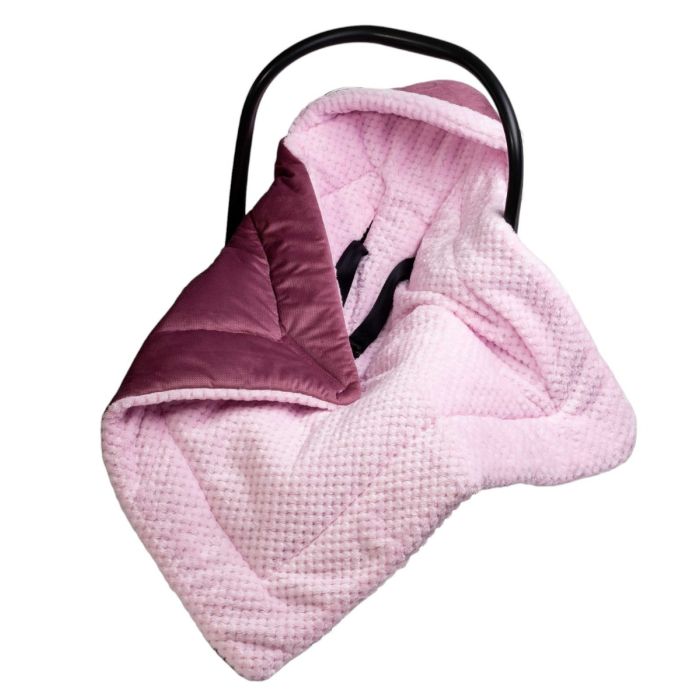 Apsildāms guļammaiss autokrēsliņa "WARM VELVET" 80x80 cm bordo