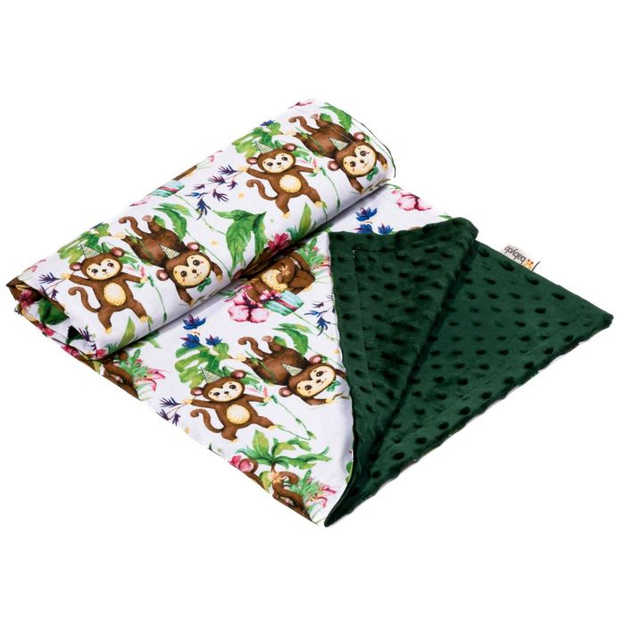 Bērnu pleds 100x75cm "Monkey's fiesta"  zaļš 