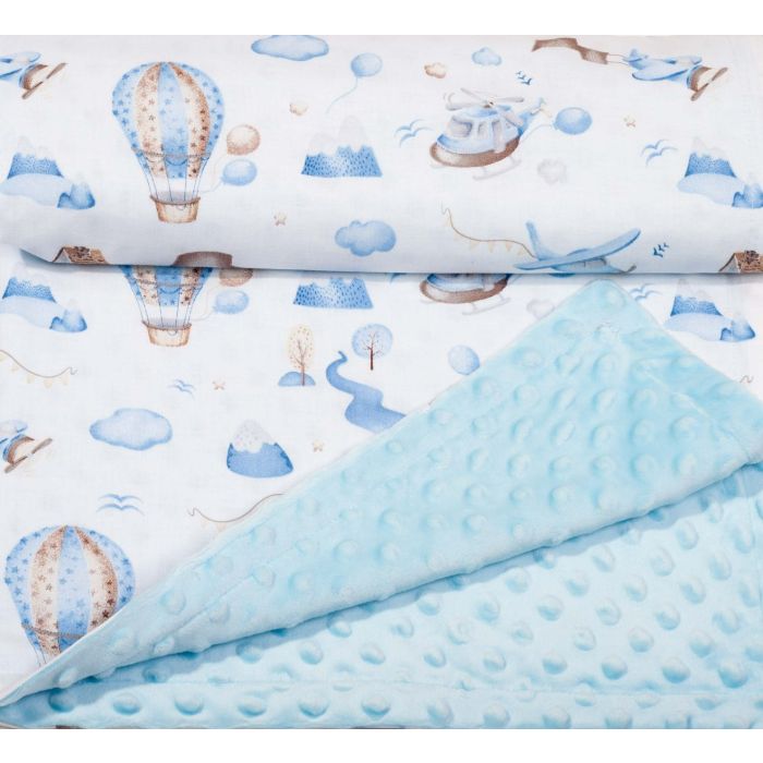 Bērnu pleds 100x75cm "Balloons" zils 