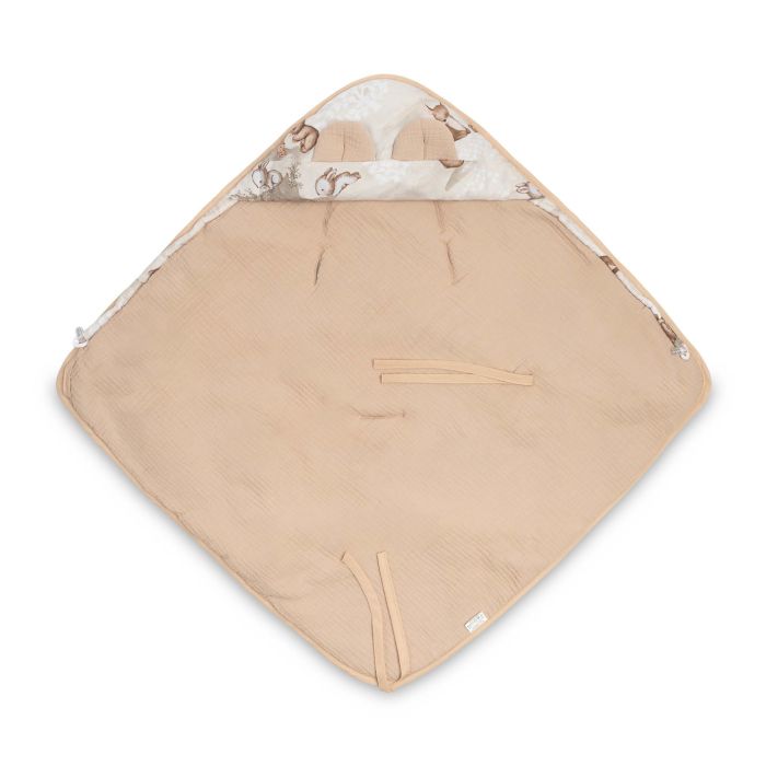 Autosēdeklīša muslīna guļammaiss "Soul friends" 90x90 cm beige