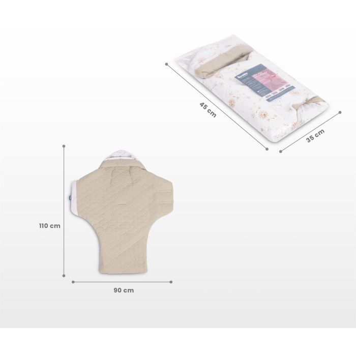 Autokrēsliņa guļammaiss  "Teddy grey" XL