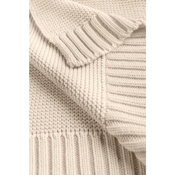 Adīts bambusa viskoze - kokvilnas pleds "Bamboo" 100x80 cm cappuccino