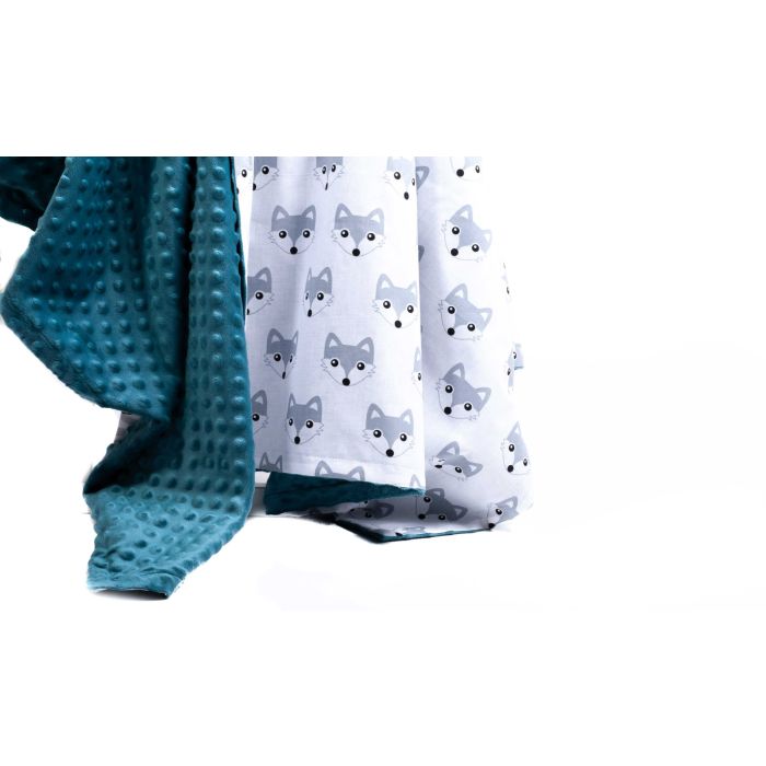 Bērnu pleds "Fox" 100x75cm smaragda krāsā