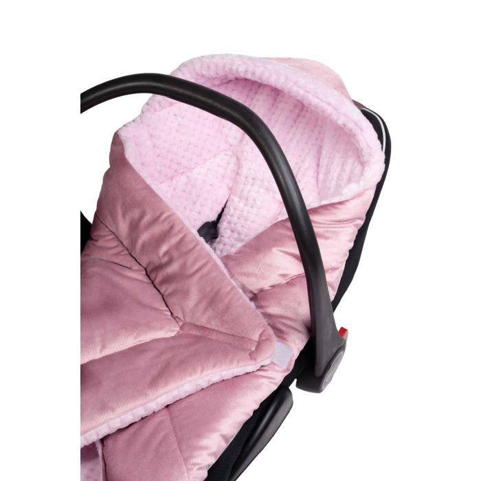 Apsildāms guļammaiss autokrēsliņa "WARM VELVET" 80x80 cm pale