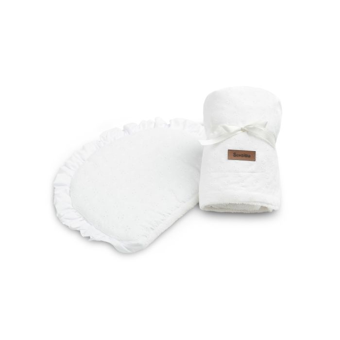 Bērnu pleds ar spilvenu "Soft cloud" 98x78 cm balts