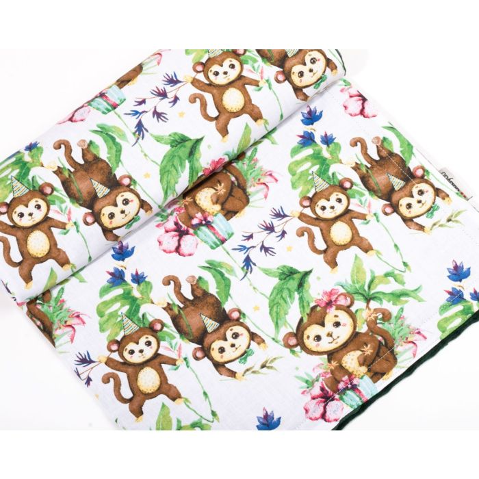 Bērnu pleds 100x75cm "Monkey's fiesta"  zaļš 