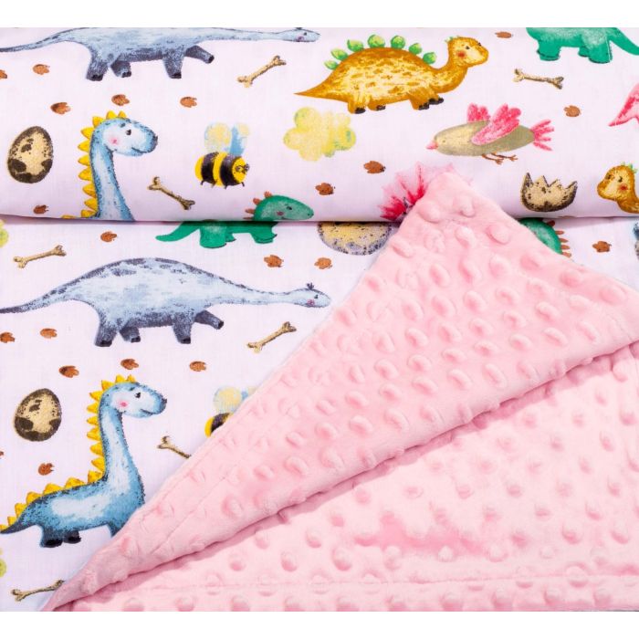 Bērnu pleds 100x75cm "Dino" rozā
