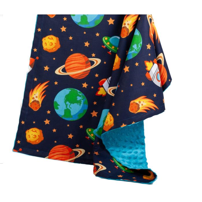 Bērnu pleds "Cosmos" 100x75cm jūras zils