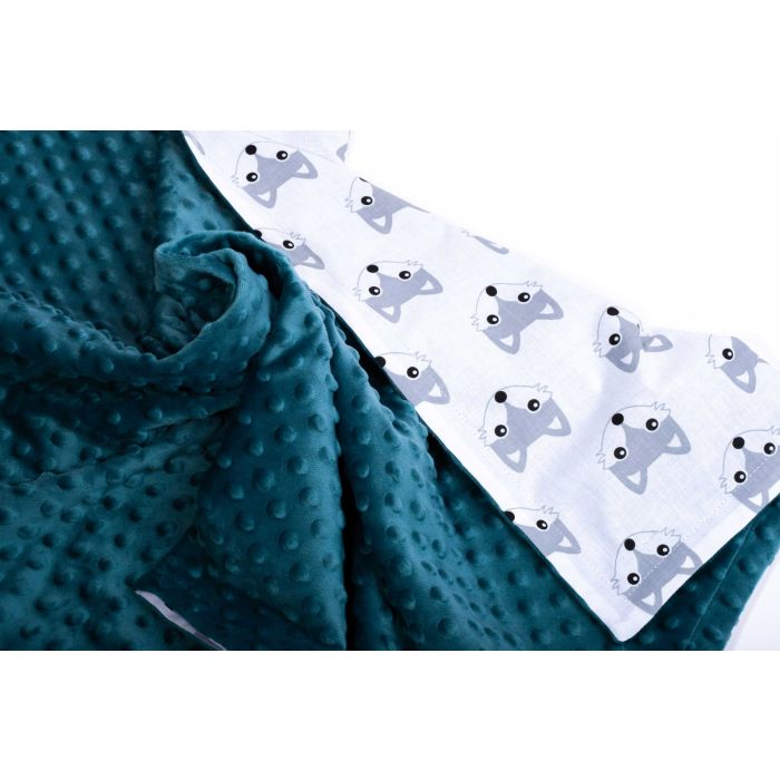Bērnu pleds "Fox" 100x75cm smaragda krāsā
