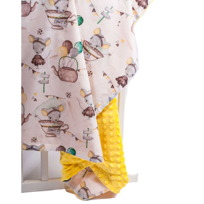 Bērnu pleds "Mouse" 100x75cm dzeltena krāsa