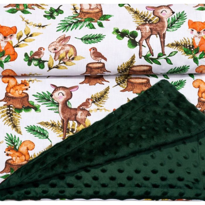 Bērnu pleds 100x75cm "Forest family" zaļš 