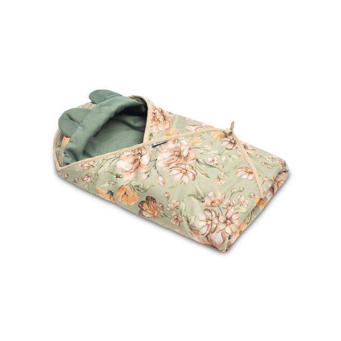 Autosēdeklīša guļammaiss "Floral green" 90x90 cm