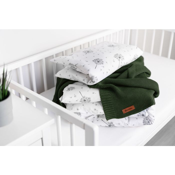 Adīts bambusa viskoze - kokvilnas pleds "Bamboo" 100x80 cm tumši zaļa