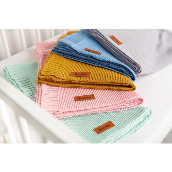 Adīts bambusa viskoze - kokvilnas pleds "Bamboo" 100x80 cm rozā