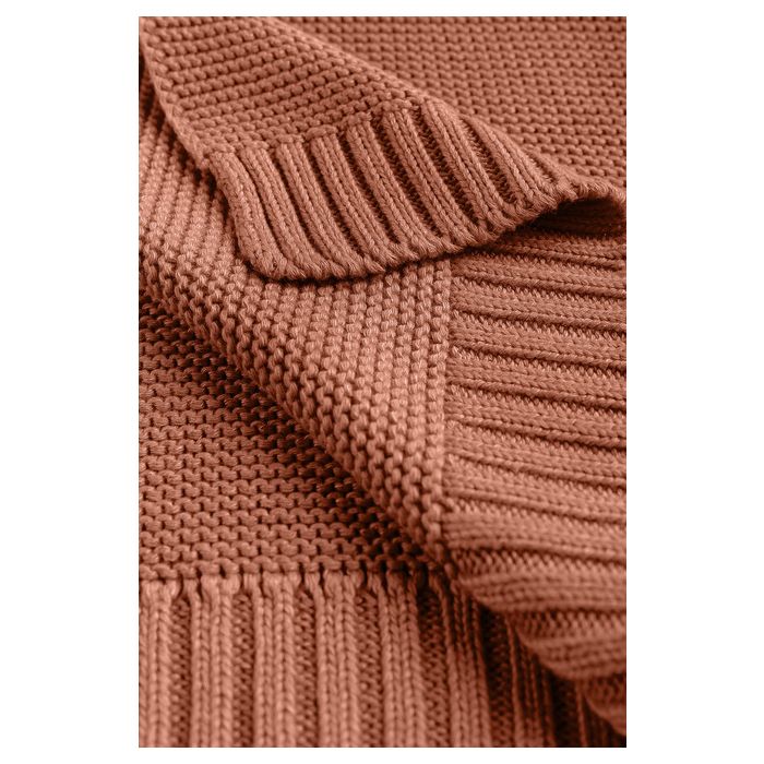 Adīts bambusa viskoze - kokvilnas pleds "Bamboo" 100x80 cm koraļļu krāsa