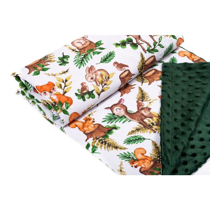 Bērnu pleds 100x75cm "Forest family" zaļš 